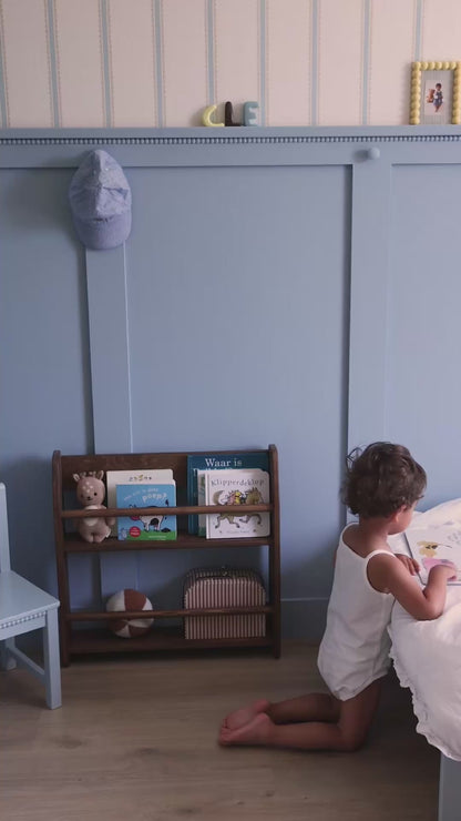 Shelfie Montessori Bücherregal für das Kinderzimmer | 2 Regalböden – Wengé, gebeizt