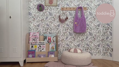 Round Montessori -Bücherregal für das Kinderzimmer | 3 Stufen – naturbelassen