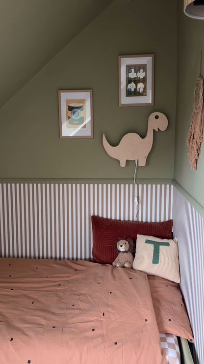 Wandleuchte aus Holz für das Kinderzimmer | Dino – naturfarben