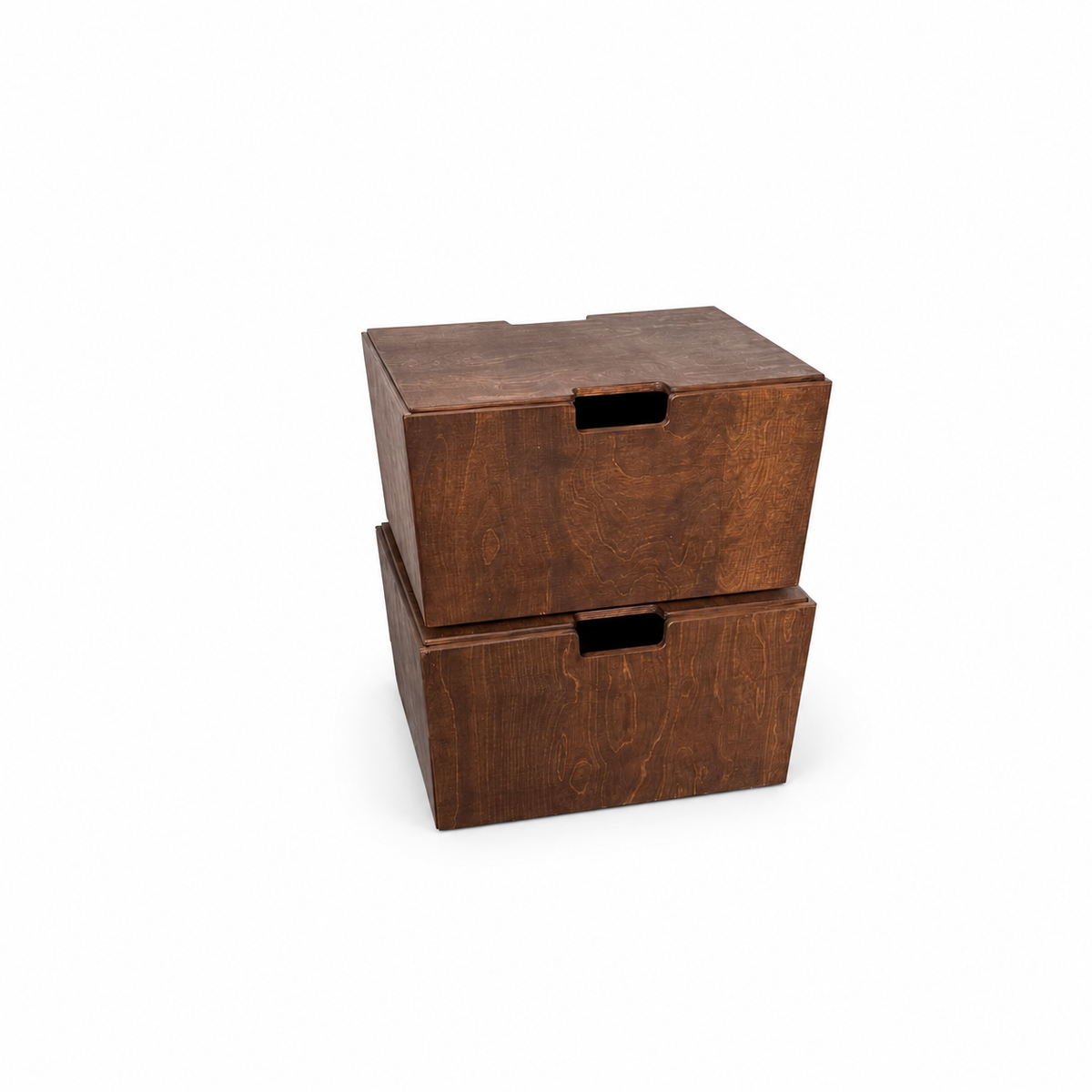 Montessori rijdende opbergkist met zwenkwieltjes en deksel - Wengé - toddie.nl ®