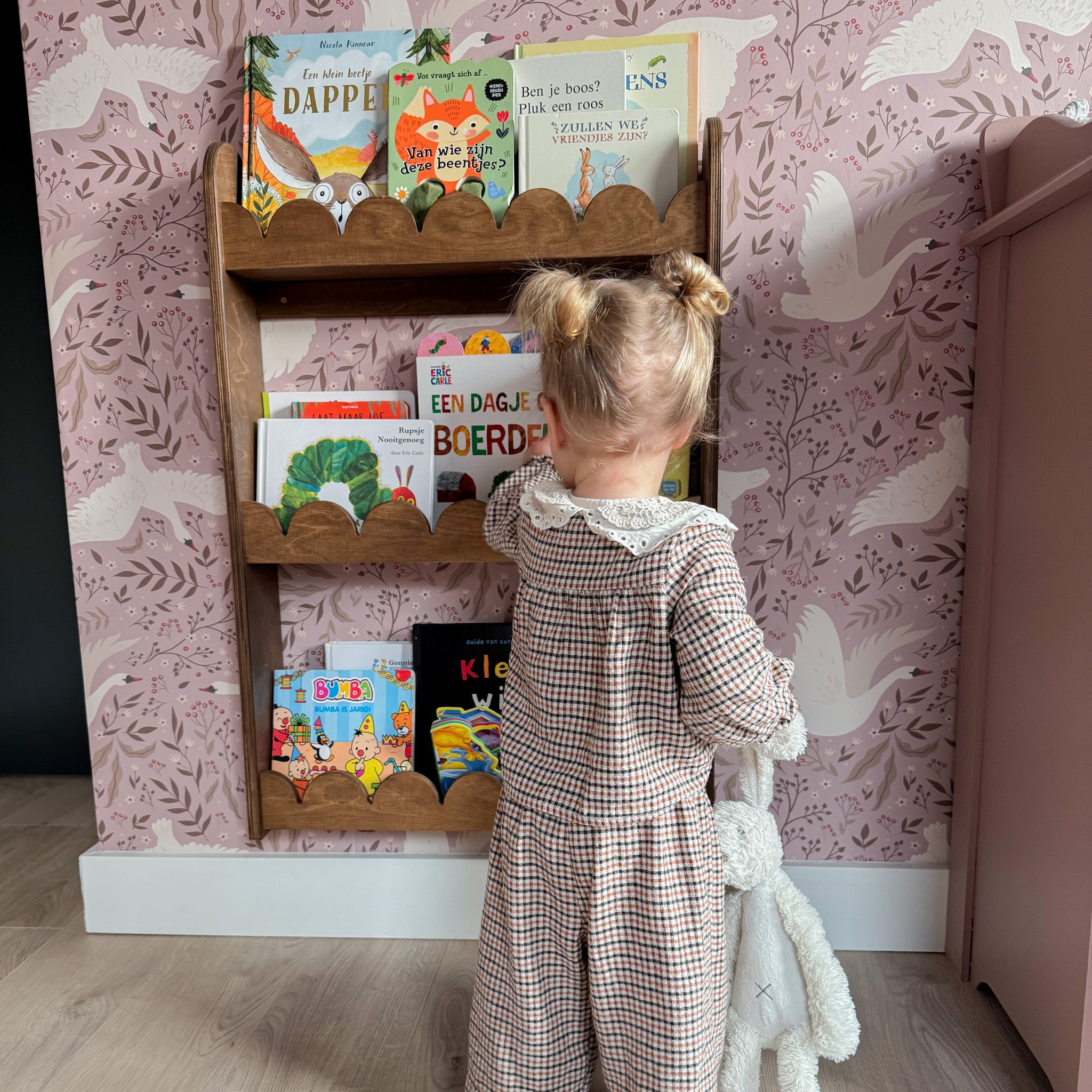 Bubble Montessori Bücherregal Kinderzimmer | 3 Regale - Wengé gebeizt Wandregal toddie.de ®