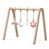 Holz Babygym | Massiver Holzspielbogen mit Blume und Regenbogen hängespielzeuge - natur Spielbogen + Hängespielzeuge toddie.de   