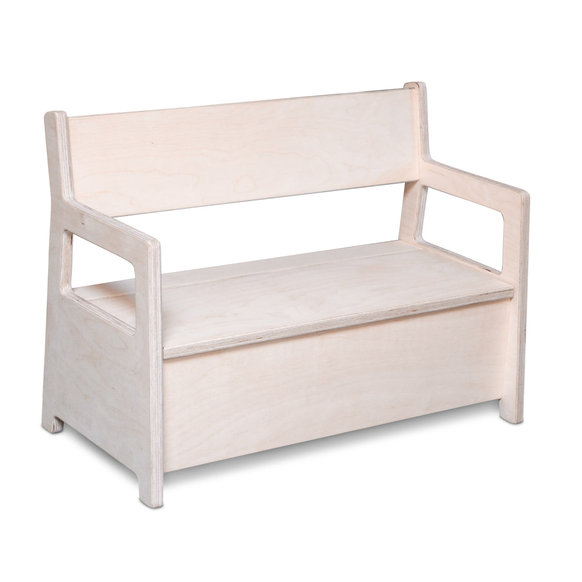 Houten klepbankje, opbergkist kinderkamer, opbergbank