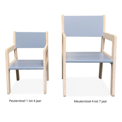 Houten kinderstoeltje 4-7 jaar, kleuterstoeltje | Denim drift - toddie.nl