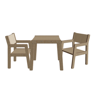 Skinnie-Kindermöbel-Set aus Holz für 1–4 Jahre | Tisch + 2 Stühle – naturfarben