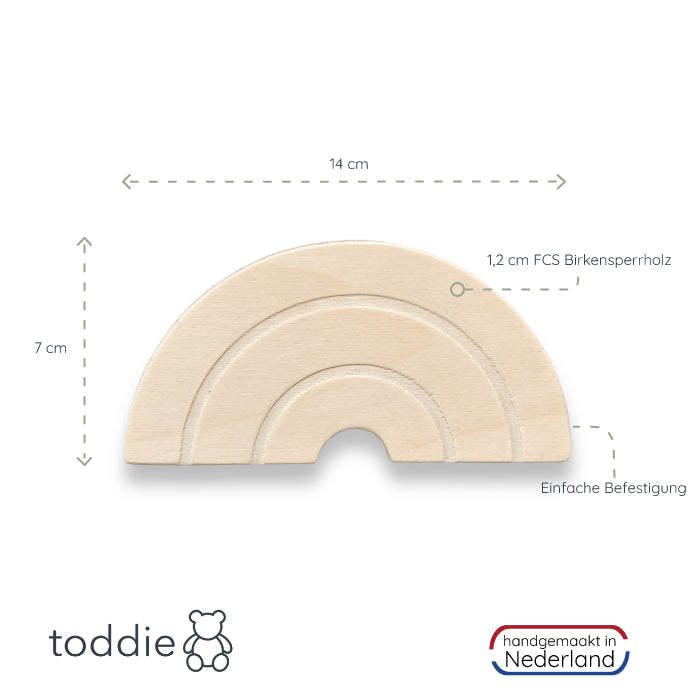 Hölzerne Wandhaken Kinderzimmer | Mädchen - natur Wandhaken toddie.de   